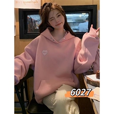 ??粉色加绒卫衣一杭，女装卫衣/绒衫，一杭