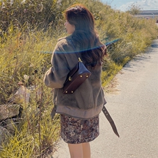 羊羔毛外套女2021冬季新款女装加绒过膝棉衣棉服中长款加厚派克服，女装皮草，潮品会