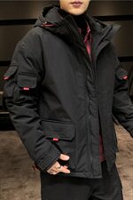 M-8XL男大码连帽加棉加绒加厚工装外套棉衣5032-1_M06，男装棉衣，星座1516-1