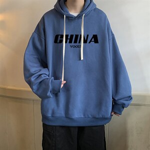 纯棉连帽卫衣男大码运动帽衫宽松薄WY2001-P35 加绒款-P40图片