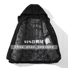 冬装中性风加厚羊羔绒连帽外套纯色羽绒服男女8153-P195控价268，男装羽绒服，电商A441-1