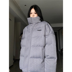 冬季复古立领保暖宽松情侣款简约纯色加厚面包服棉袄JKM28，男装棉衣，星座516A