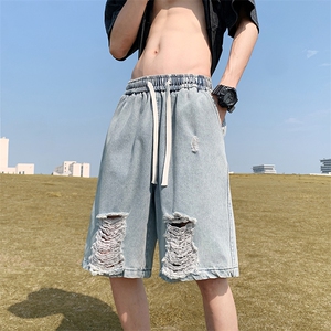 抖音品质港风牛仔短裤夏季韩版五分裤男 百搭休闲裤XD22987-P45图片