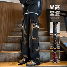 秋季新款冲锋裤Q2569-TP5588港风撞色立体多口袋休闲长裤男，男装休闲裤，电商A102