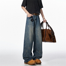 现货~~春季新款水洗宽松直筒牛仔裤8BK530-P55控7，男装牛仔裤，星座515