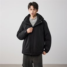 羽绒服男士秋冬季2025新款连帽加厚保暖冬装外套男上衣，男装羽绒服，电商D215