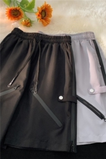 男生高街新款拉链开叉冲锋裤潮牌宽松短裤B315-K23213-P55控68，男装休闲裤，电商B315