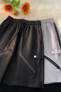 男生高街新款拉链开叉冲锋裤潮牌宽松短裤B315-K23213-P55控68图片