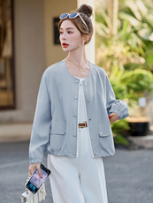 小香风外套女2025年春秋新款时尚洋气短款棒球服百搭薄款早春上衣，女装短外套，余墨