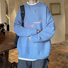 控78假两件毛衣男大码加绒针织衫男毛线衣M80259-P55加绒P70，男装针织衫/毛衣，电商A040