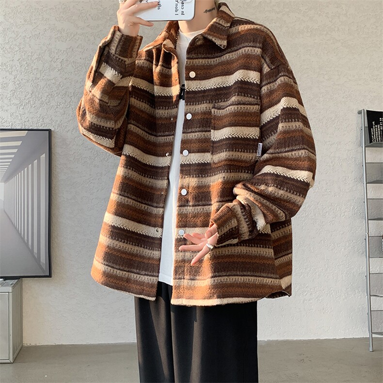 现货JK7881-特批60秋季百搭条纹夹克外套高品质高克重带里布,男装夹克,电商A059