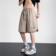 休闲短裤男韩版潮流字母印花贴标2024夏季ins宽松五分裤K4107-P26，男装休闲裤，星座412-3