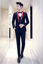 司仪主持燕尾服中长款西服套装男三件套小西装A470-TZ55，男装西服套装，电商A207