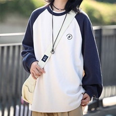 港风春款男女圆领套头卫衣华夫格刺绣外套WY0025P38，女装短外套，星座1013-1