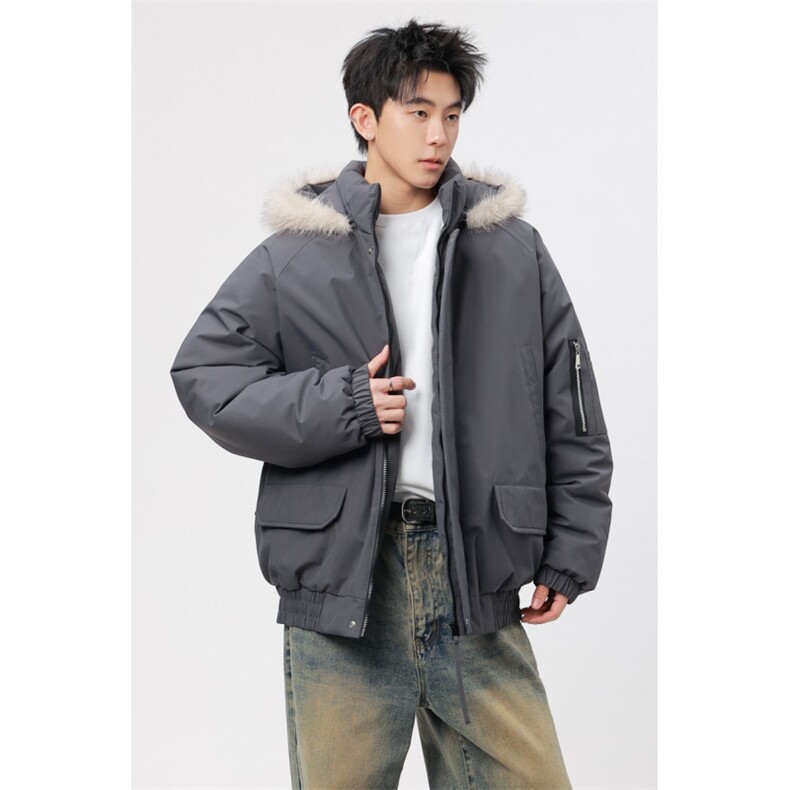 自家图有视频 复古加绒毛领外套棉衣新款连帽派克棉服M2572p95图片