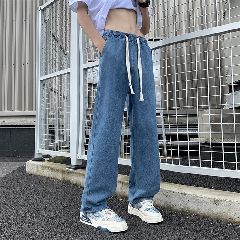 春秋季新款纯色牛仔裤美式潮牌宽松休闲百搭直筒裤,男装牛仔裤,星座410-6（原星座1304-1）