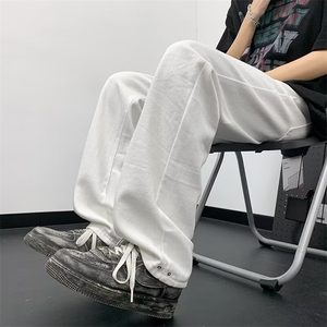 男夏季宽松直筒阔腿裤子潮牌高街美式高级感牛仔裤 N6123图片