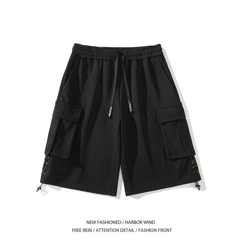 港风工装大口袋休闲裤抽绳松紧百搭宽松短裤B315-K23291-p45控68,男装休闲裤,电商B315