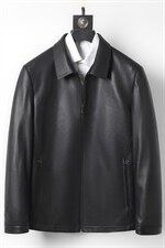 K-Z22137翻领绵羊皮修身皮夹克男士外套皮衣秋冬P700，男装皮衣，电商B360
