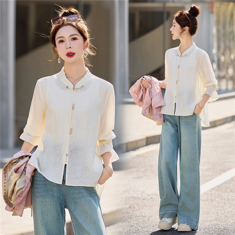 【春季女装新款】大量现货时尚立领新中式衬衫，女装衬衫，魅衣本色
