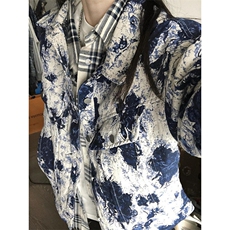 扎染牛仔外套男港风痞帅炸街上衣春秋季情侣宽松工装夹克J2194，男装夹克，星座1116A（原606A-3）