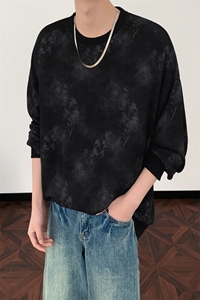 S2605/P35春装新款现货卫衣男新中式套头个性宽松大码T恤上衣图片