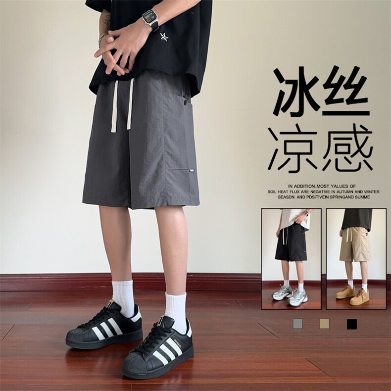 ！2025夏季新款男士冰丝短裤大口袋工装五分裤DK333特P30图片