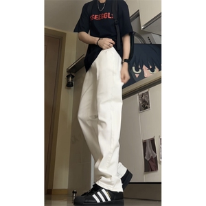 秋装弹力牛仔裤男美式高街vibe裤水洗潮牌直筒怀旧长裤GJ320p45图片