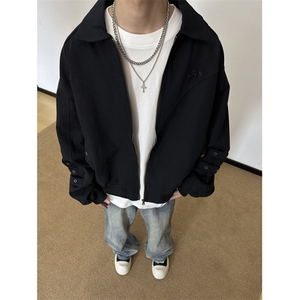 美式高街薄款刺绣百搭外套座山雕春季宽松外搭男女同款 J6808图片
