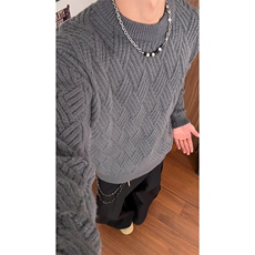 秋季套头毛衣男女宽松休闲百搭高级感长袖针织衫ZWE8266-特价P54，男装针织衫/毛衣，电商A007