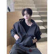 JY223-P63开衫毛衣美式复古休闲慵懒风V领针织衫男纯色外套网图，男装针织衫/毛衣，星座1501-3
