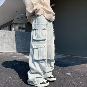 高街Vibe潮牌牛仔裤小众设计感口袋长裤N0708-P58图片