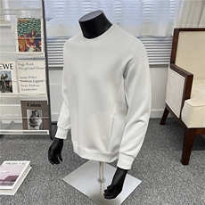 假模圆领无帽卫衣男秋季2025新款宽松长袖男A436-5113-P55，男装卫衣，电商A436
