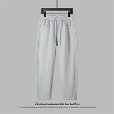 垂感休闲弯刀裤男宽松百搭卫裤运动长裤A329-K803-P65，男装休闲裤，电商A329