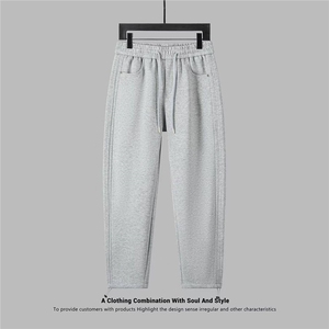垂感休闲弯刀裤 男宽松百搭卫裤运动长裤 A329-K803-P65图片