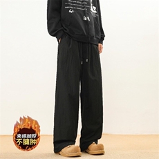 夹棉加厚休闲裤男女韩版潮流帅气2024冬季ins宽松长裤K6017-P52，男装休闲裤，星座412-2