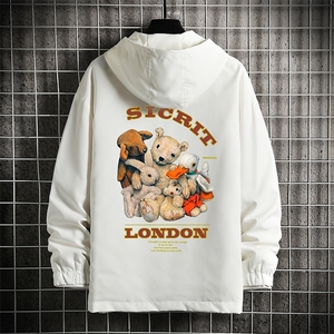 JK65216-P45 连帽夹克男大码胖子棒球服上衣外套 网格挂拍图片
