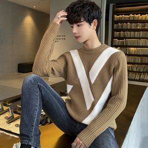 Tim-MY573圆领毛衣2021新款保暖衣男冬季长袖内搭针织打底衫图片