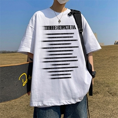 抖音得物二开现货供应220克夏装重磅美式高街宽松短袖t恤MT95，男装T恤，电商A486-1