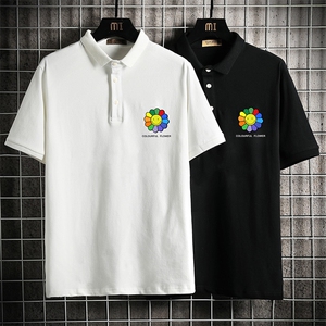 PL57101-P35 翻领短袖polo衫男大码胖子半袖t恤男有领保罗衫图片