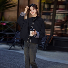 米白色格纹拼接设计感棉服外套女2025冬季新款潮流时髦范保暖棉衣，女装棉衣/棉服，安之芮娜