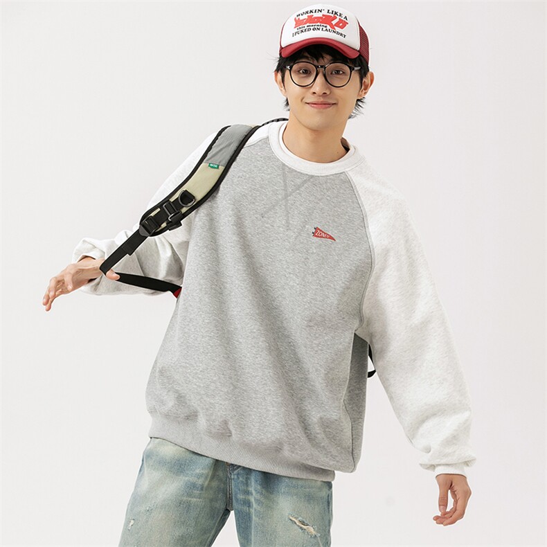 2026春季新款男装日系潮牌宽松拼色卫衣开衫休闲外套WY576-F85,女装短外套,电商A101（原外27）
