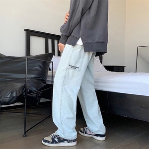 夏季新款机能宽松工装休闲裤日系潮流直筒牛仔裤男现货 K8059-P40图片
