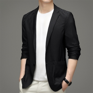 D219922男式2021初秋薄款西装男西服外套修身商务休闲男P205图片