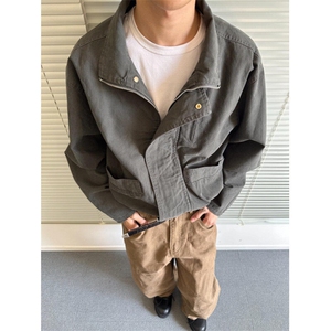 【有货】6159CC- 特P95 巴恩风立领短款夹克男复古做旧工装外套图片