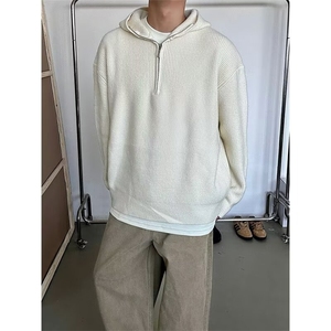 网图有货 半拉链针织套头连帽毛衣外套男 W33-P55图片