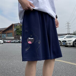 可爱小熊冰丝运动短裤男潮牌ins夏季薄款裤子男韩版潮流宽松大码图片