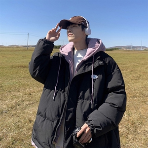 现货 冬季假两件服男外套新款韩版百搭宽松连帽衣 W6032-P92图片