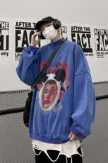 水洗做旧加绒加厚卫衣男23冬高领头像印花打底衫XZ514-2-X58-P78，男装T恤，星座514-2(原B239)