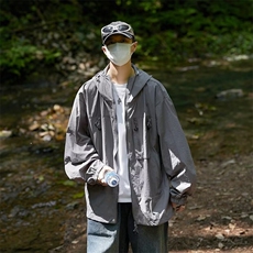 F263-P42夏季新款潮流宽松休闲夹克男户外连帽透气防晒衣现货，男装防晒衣，星座512-6